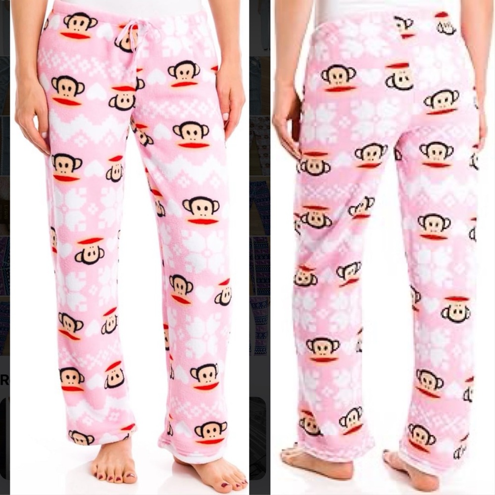 Paul Frank Women's Fleece Julius Fair Isle Print Pajama Pant S/M/L